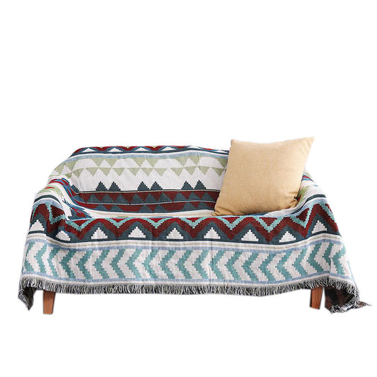 Artisan Geometric Knit Throw Blanket – Multifunctional Couch & Sofa Cover