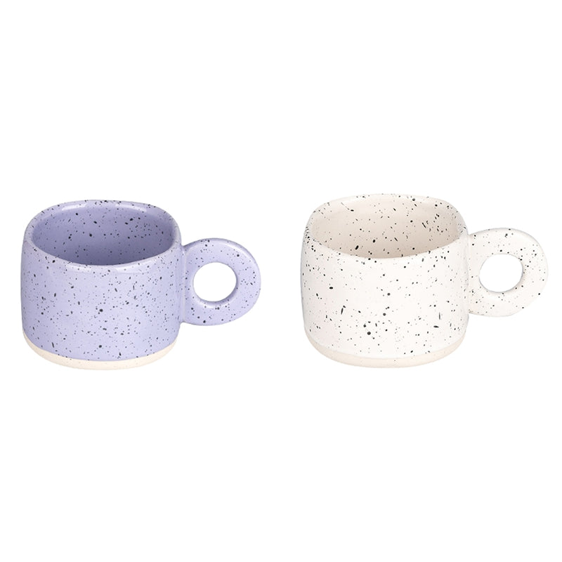 Lavender Speckle Ceramic Mug - 280ml Korean-style Cozy Cup