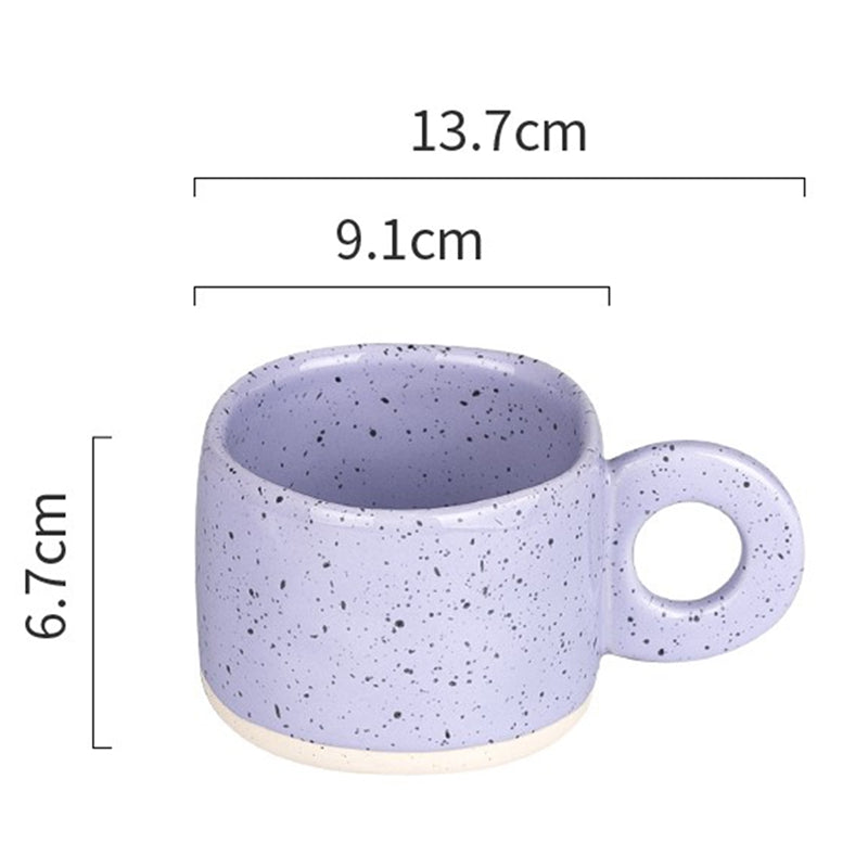 Lavender Speckle Ceramic Mug - 280ml Korean-style Cozy Cup
