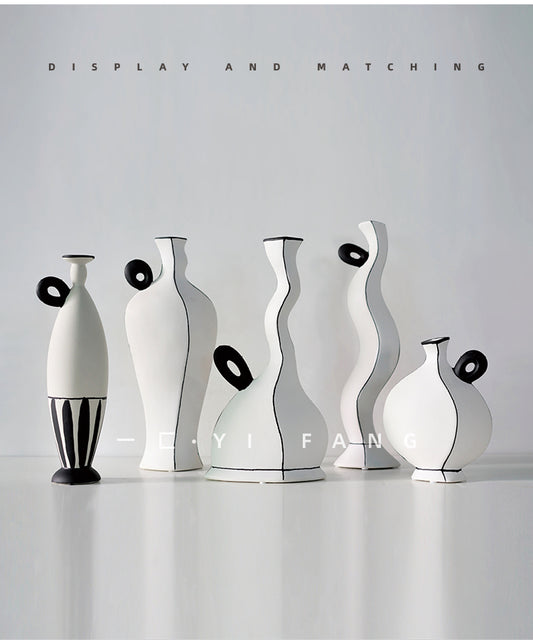 Elegant Handcrafted Ceramic Vase Collection - Nordic-Inspired Home & Hotel Decor
