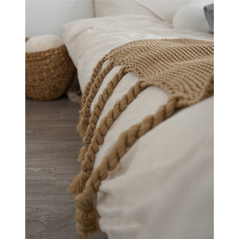 Nordic Simple Blanket Woolen Knitted Blanket Home Living Room