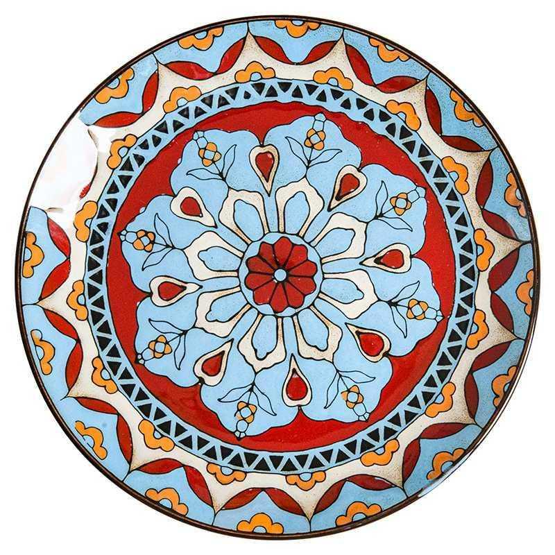 Artisanal Elegance Hand-Painted Porcelain Dinner Plate