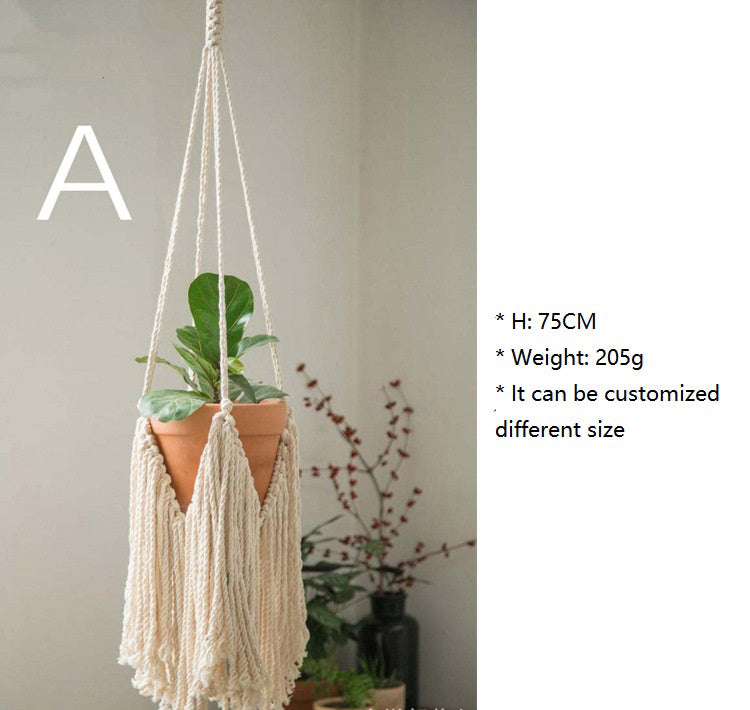 Bohemian Elegance Cotton Rope Hanging Planter - 105cm