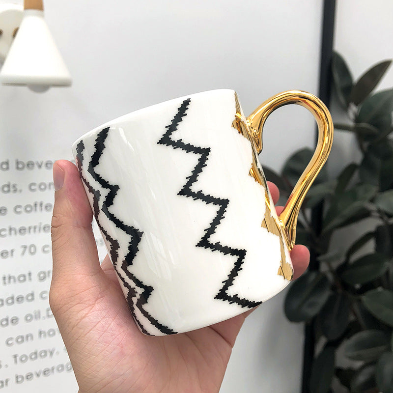 Tribal Elegance Ceramic Mug - Light Luxury Office Drinkware