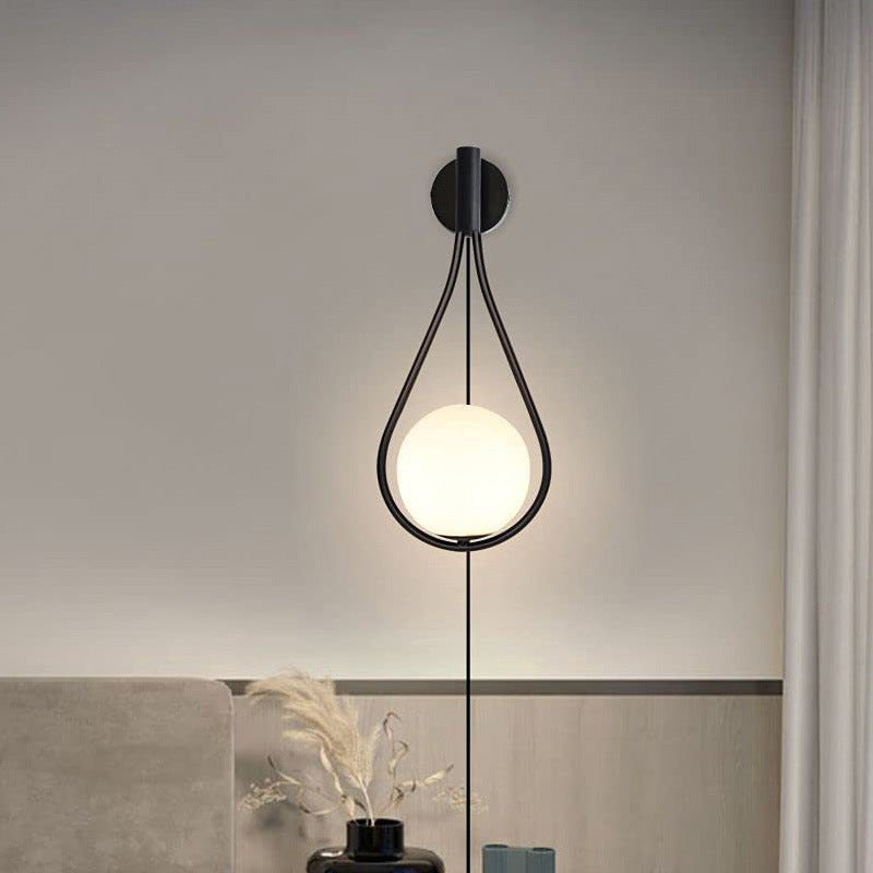 Elegant Aura Bedside Wall Lamp - Modern European Glass Luminaire